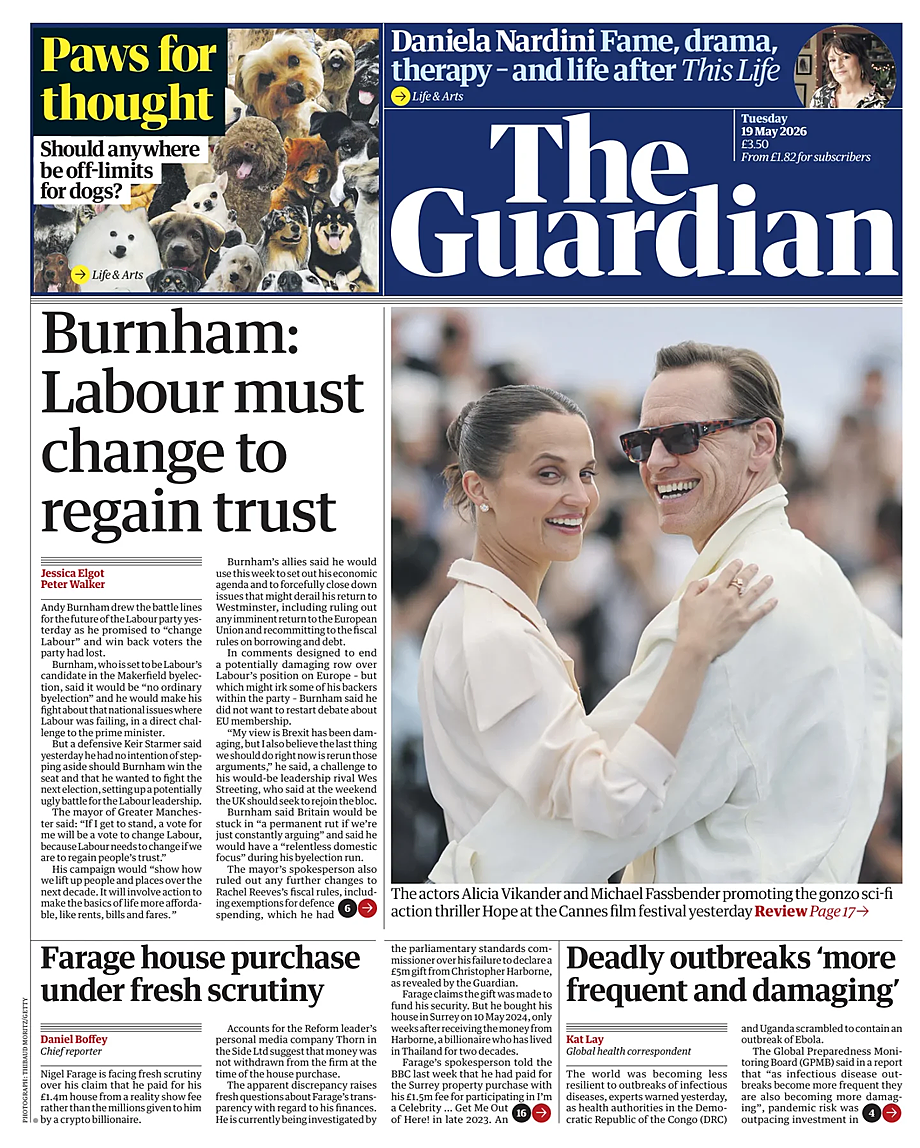 The Guardian Front Page Today - Headlines and News