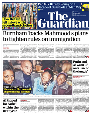 Prima pagina The Guardian di oggi - Quotidiano estero