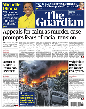 Prima pagina The Guardian di oggi - Quotidiano estero