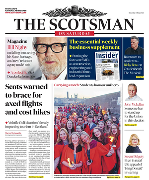 Today's The Scotsman front page - Regional newspaper
