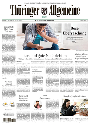 Titelseite von Thüringer Allgemeine heute - Regionale Zeitungen