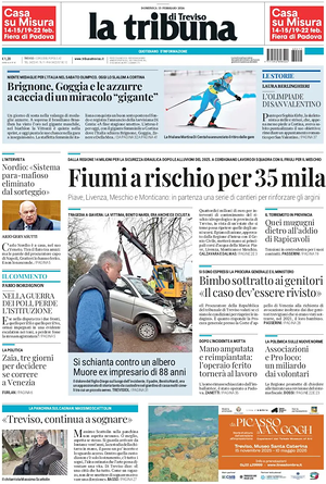 Prima pagina La Tribuna di Treviso di oggi - Quotidiano regionale
