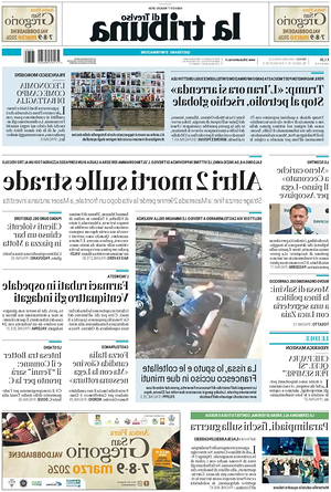 Prima pagina La Tribuna di Treviso di oggi - Quotidiano regionale