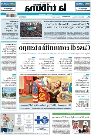 Prima pagina La Tribuna di Treviso di oggi - Quotidiano regionale
