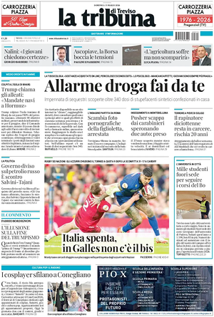 Prima pagina La Tribuna di Treviso di oggi - Quotidiano regionale