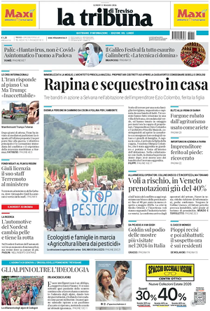 Prima pagina La Tribuna di Treviso di oggi - Quotidiano regionale
