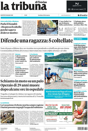 Prima pagina La Tribuna di Treviso di oggi - Quotidiano regionale