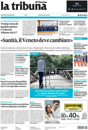 Prima pagina La Tribuna di Treviso di oggi - Quotidiano regionale