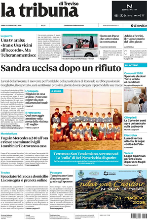 Prima pagina La Tribuna di Treviso di oggi - Quotidiano regionale