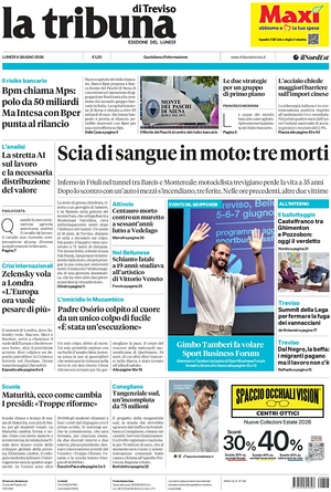 Prima pagina La Tribuna di Treviso di oggi - Quotidiano regionale