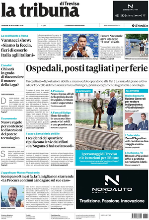 Prima pagina La Tribuna di Treviso di oggi - Quotidiano regionale