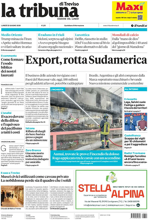 Prima pagina La Tribuna di Treviso di oggi - Quotidiano regionale