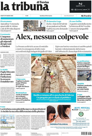 Prima pagina La Tribuna di Treviso di oggi - Quotidiano regionale