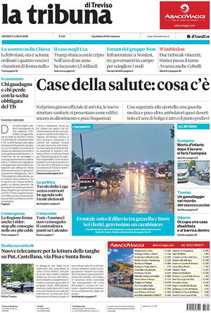 Prima pagina La Tribuna di Treviso di oggi - Quotidiano regionale