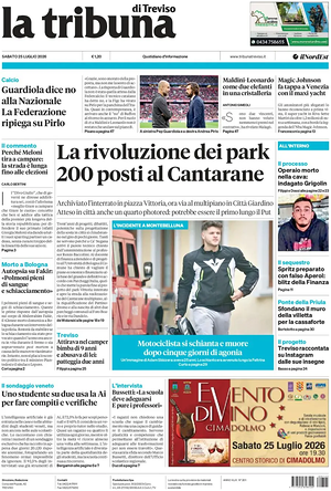 Prima pagina La Tribuna di Treviso di oggi - Quotidiano regionale