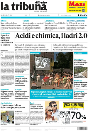 Prima pagina La Tribuna di Treviso di oggi - Quotidiano regionale