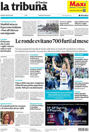Prima pagina La Tribuna di Treviso di oggi - Quotidiano regionale