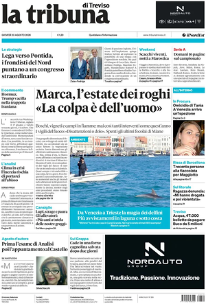 Prima pagina La Tribuna di Treviso di oggi - Quotidiano regionale