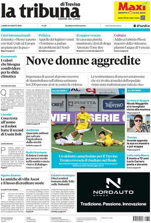 Prima pagina La Tribuna di Treviso di oggi - Quotidiano regionale