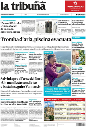 Prima pagina La Tribuna di Treviso di oggi - Quotidiano regionale