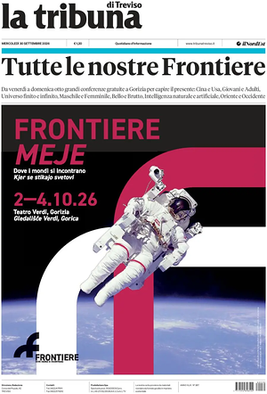 Prima pagina La Tribuna di Treviso di oggi - Quotidiano regionale