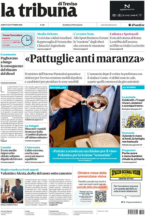 Prima pagina La Tribuna di Treviso di oggi - Quotidiano regionale