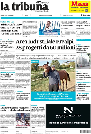 Prima pagina La Tribuna di Treviso di oggi - Quotidiano regionale