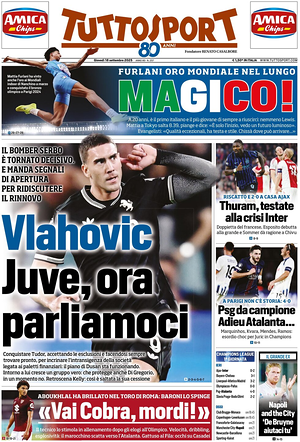 Prima pagina Tuttosport di oggi - Quotidiano sport