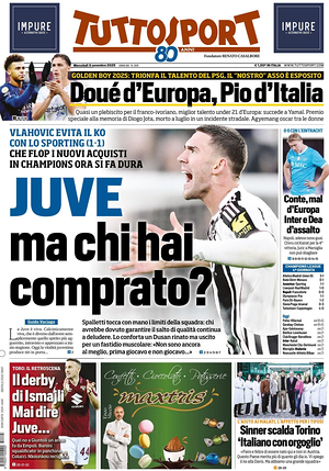 Prima pagina Tuttosport di oggi - Quotidiano sport