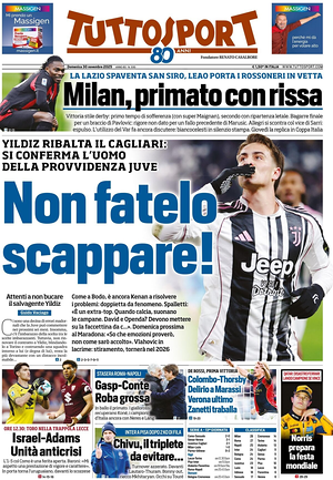 Prima pagina Tuttosport di oggi - Quotidiano sport