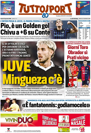 Prima pagina Tuttosport di oggi - Quotidiano sport