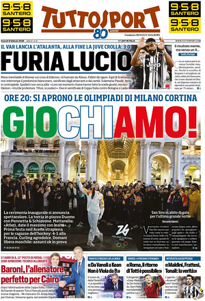 Prima pagina Tuttosport di oggi - Quotidiano sport