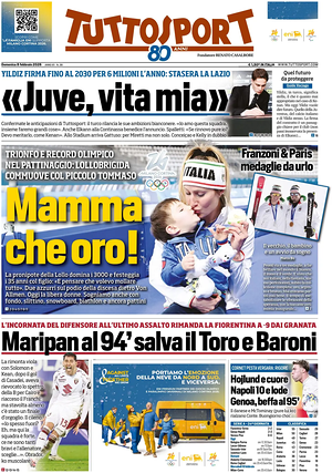Prima pagina Tuttosport di oggi - Quotidiano sport