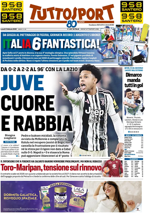 Prima pagina Tuttosport di oggi - Quotidiano sport