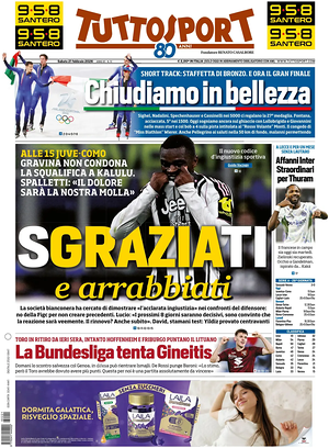 Prima pagina Tuttosport di oggi - Quotidiano sport