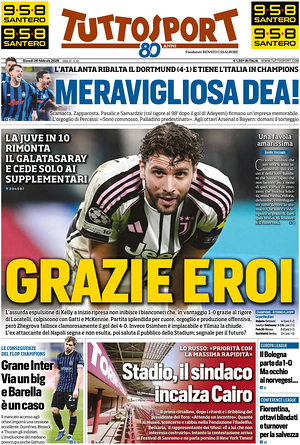 Prima pagina Tuttosport di oggi - Quotidiano sport