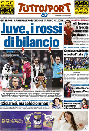 Prima pagina Tuttosport di oggi - Quotidiano sport