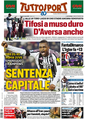 Prima pagina Tuttosport di oggi - Quotidiano sport