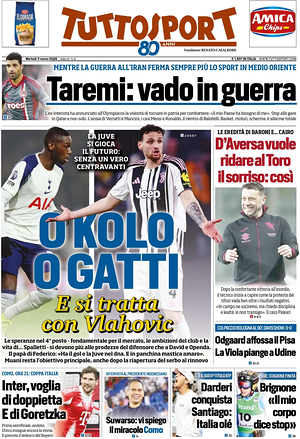 Prima pagina Tuttosport di oggi - Quotidiano sport