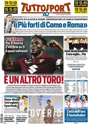 Prima pagina Tuttosport di oggi - Quotidiano sport