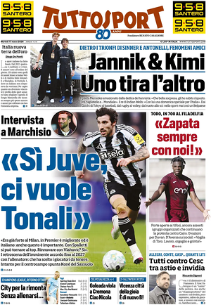 Prima pagina Tuttosport di oggi - Quotidiano sport