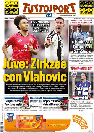 Prima pagina Tuttosport di oggi - Quotidiano sport