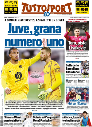 Prima pagina Tuttosport di oggi - Quotidiano sport