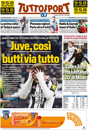 Prima pagina Tuttosport di oggi - Quotidiano sport