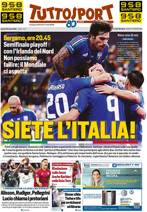 Prima pagina Tuttosport di oggi - Quotidiano sport