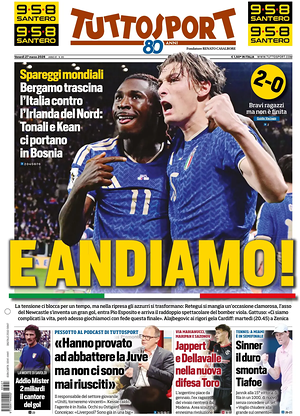 Prima pagina Tuttosport di oggi - Quotidiano sport