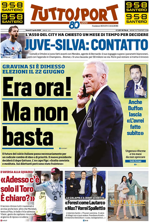 Prima pagina Tuttosport di oggi - Quotidiano sport