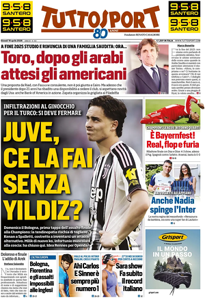 Prima pagina Tuttosport di oggi - Quotidiano sport