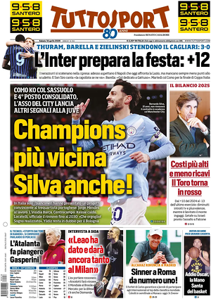 Prima pagina Tuttosport di oggi - Quotidiano sport