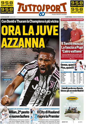 Prima pagina Tuttosport di oggi - Quotidiano sport
